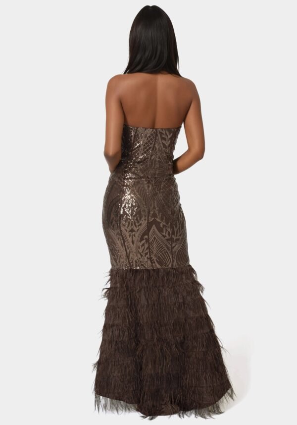 Sequin Feather Gown