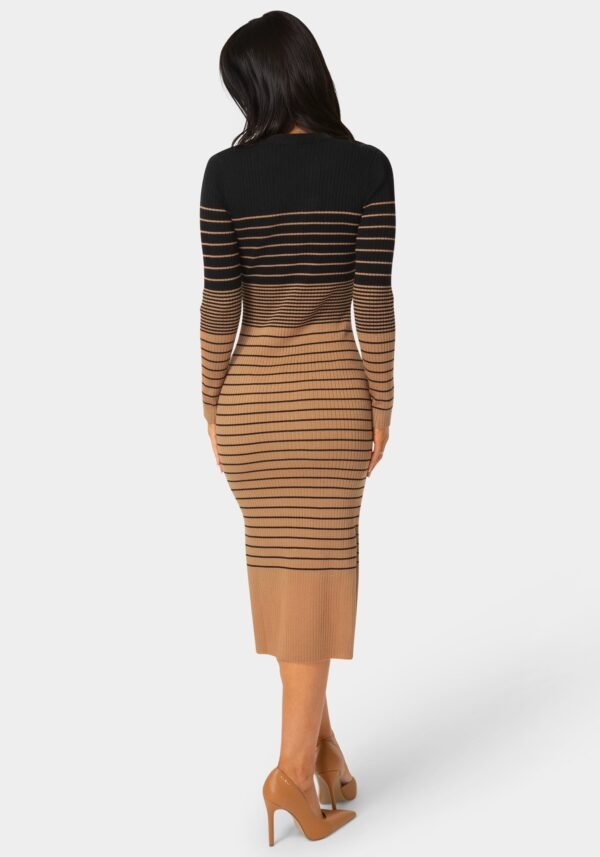 704560_camel-black_3_a1cb5d0c-b788-4f5a-a9a1-09de9aef6412 Stripe Rib Long Sleeve Maxi Dress