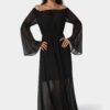 bebe2151_black_1_b01ab614-c5dd-49cf-8865-b5b190886718 Off the Shoulder Bell Sleeve Maxi Dress